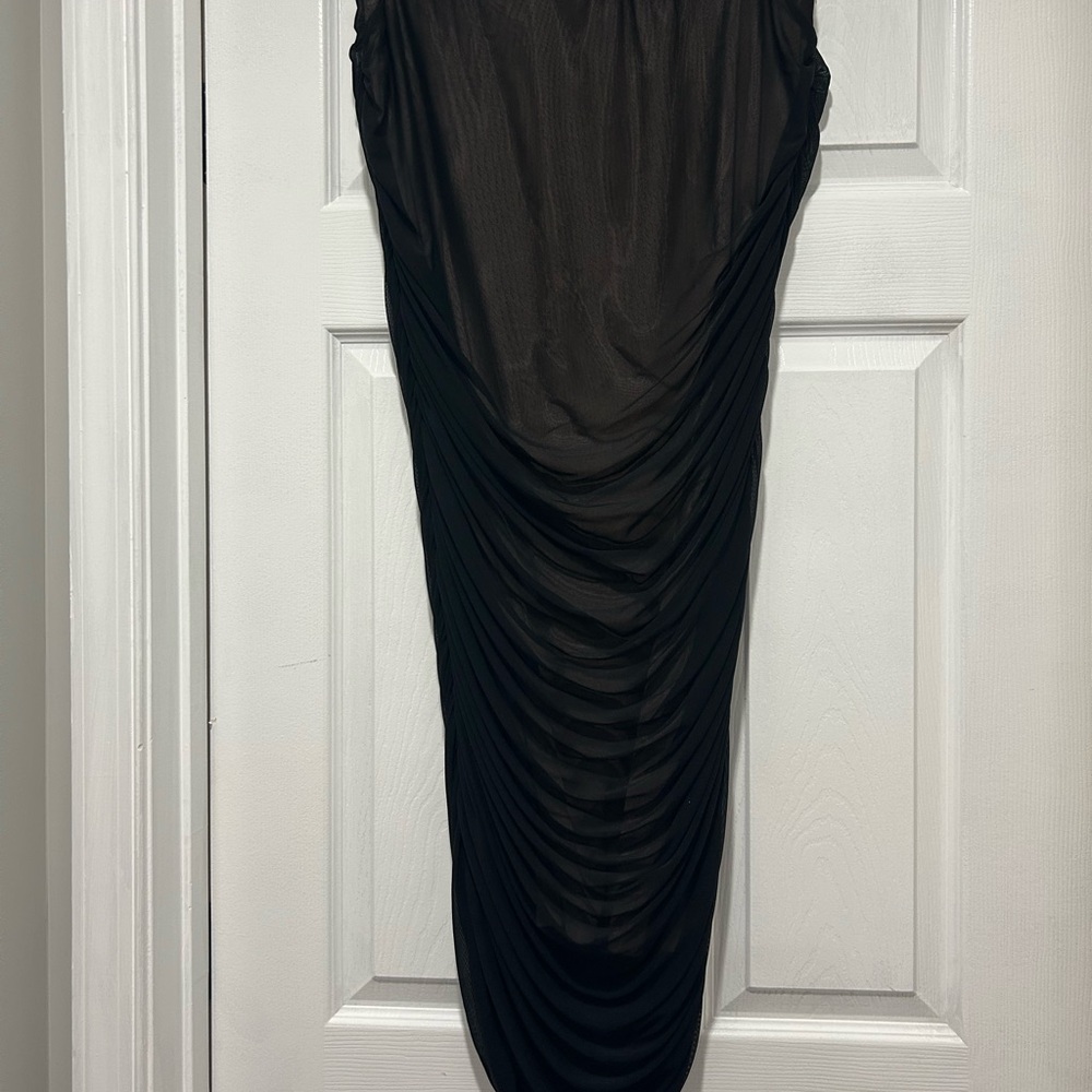 SHEIN Black Ruched Pencil Maxi Skirt for Cocktail